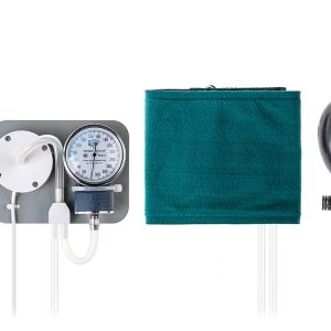 Датчик на запястье для регистрации объемной сфигмограммы — с манжетой, манометром и нагнетательной грушей